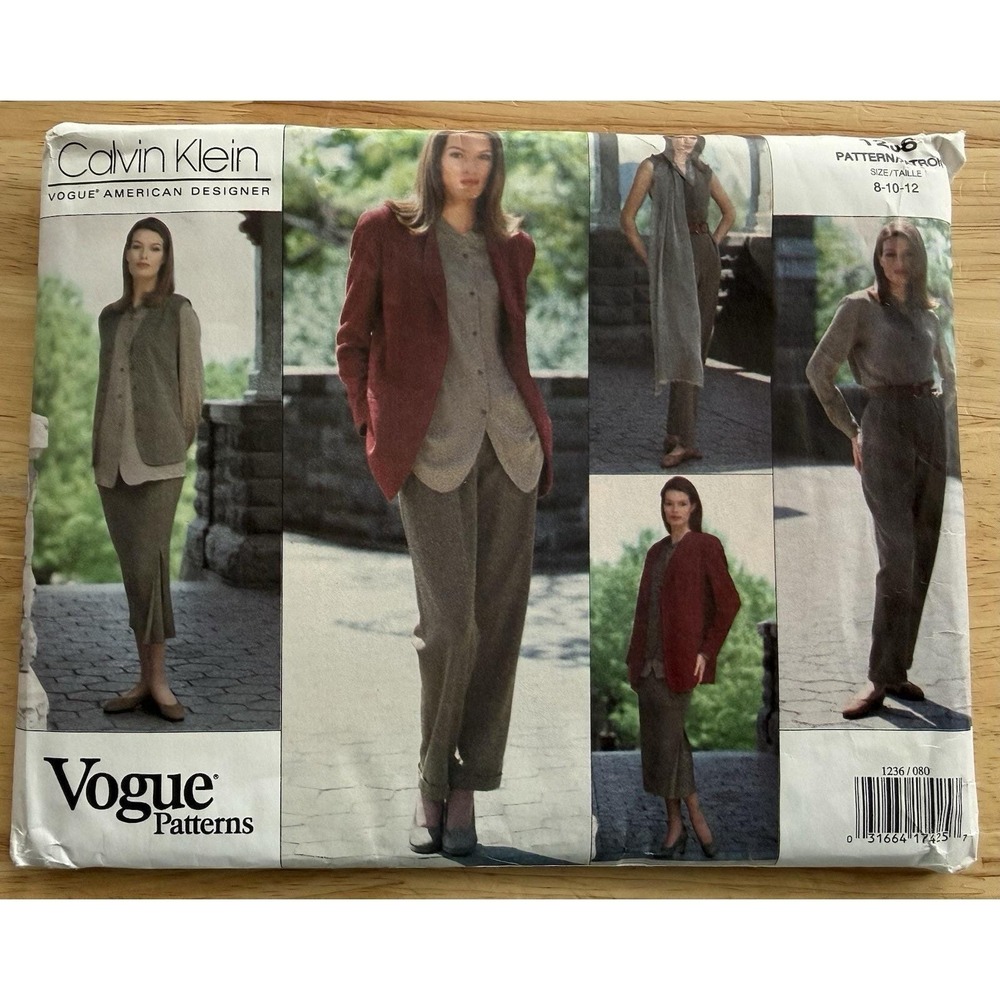 Vogue Patterns American Designer Calvin Klein 1236 Misses' Wardrobe Size 8-12 UC